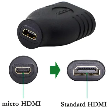 Micro HDMI Adapteris Extender HDMI Tipo D moterį, HDMI Type A Female Jungtis Jungtis Paramos 4K 3D 1080P Kamerų, Kompiuterių