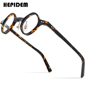 HEPIDEM Acetatas Taurės Vyrų Vintage Retro Mažas Rhombus Recepto Akiniai Moterų Optinių Rėmelių Akiniai Akiniai 9179