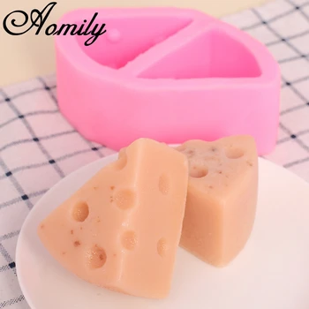 Aomily 3 Dydžių Mielas Sūrio Formos 3D Silicio Šokolado Želė Saldainiai, Tortas Pelėsių 