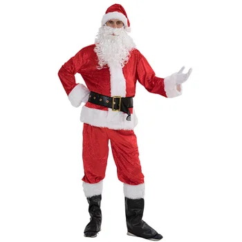5VNT Kalėdų Senelio Kostiumas Fancy Dress Suaugusiųjų Cosplay Kostiumai, Komplektai, S-3XL
