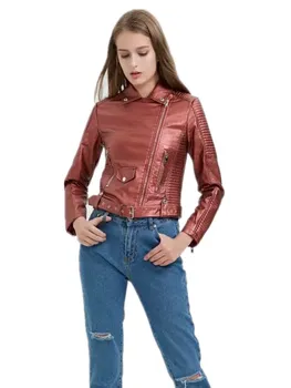 2020 m. pavasario mados prekės ženklo Kabančios pu odinė striukė moteriška puikus kokybės motorcar gatvės stiliaus odinė striukė su diržu wq1041
