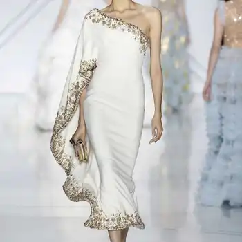 Maxi Moterų Ilgos Suknelės Vasarinės Asimetriškos Vieno Peties Suknelė Elegantiškas Naktį Šalies Ponia Balta Juoda Suknelė Moterų Drabužius