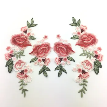 Rožių Gėlių Siuvinėjimas Pleistrai lipdukas Drabužių Parches Para La Ropa Aplikacijos Siuvinėjimo Gėlių Dėmės