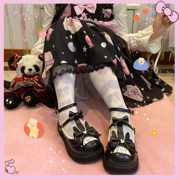 Japonijos saldus lolita batai kawaii girl arbatėlė princesė kawaii batai turas retro nėrinių bowknot moterų batai loli cosplay cos