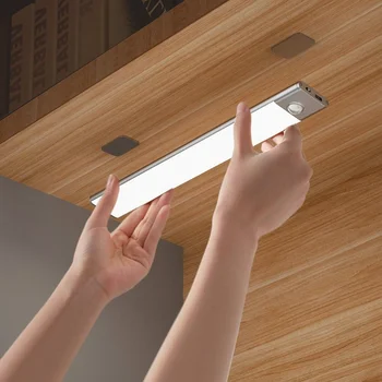 Youpin Smart Kabinetas, Šviesos, Judesio Jutiklis Naktį LED Lempos Ultra-plonas Belaidis USB Įkrovimo Virtuvės Spintelė Lempa, drabužių Spinta