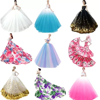 Naujienų Vieną Vnt Princesė Vestuvių Suknelė Kilnus Šalis Suknelė Barbie Lėlės Mados Dizaino Aprangą-Geriausia Dovana Mergaitė 