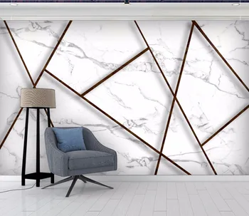 Individualizuotos Fono paveikslėlį 3D geometrijos trikampis Marmuro tapetai šiuolaikinės 3D Didelės Freskos Gyvenamasis Kambarys su Sofa-lova, TV Foną, 3D sienų Tapetai
