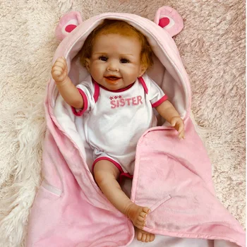 Boneca Atgimsta 20inch Minkšto Silikono Vinilo kūno reborn baby Doll, 50cm Tikroviška Bebes Reborn Lėles Puokštės Partneris naujųjų metų Dovana