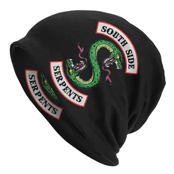 Pietų Pusėje Žalčių Variklio Dangčio Skrybėlės Megzti Skrybėlę Hip-Hop Lauko Skullies Beanies Skrybėlės Pav Riverdale Suaugusiųjų Šiltas Galvos Wrap Bžūp