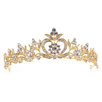 SLBRIDAL Art Deco Lydinio, Cirkonio Kristalų Vestuvių Tiara Lankelis Nuotakos Princess Crown Plaukų Aksesuarai Bridesmaids Papuošalų