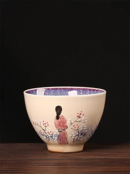 Aukštos kokybės porceliano arbatos Puodelio Ranka-dažytos Teacup Kinų stiliaus Grožio modelis teacup Arbatos rinkinys, Arbatos aksesuarai 1pcs su dovanų dėžutė