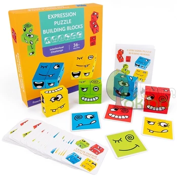 Montessori Ugdymo Mediniai Žaislai Vaikams 3D Mediniai Galvosūkiai Memory Match Žaidimą Žaislai Anksti Švietimo Žaislai Vaikams, Vaikai