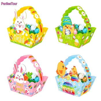Easter Bunny Krepšelyje margutis Maišeliai Vaikams džiaugtis Velykų Triušis Krepšelį Kibiras Dovanų Maišelis pildymo Saldainiai Kiaušinių Velykų šalies prekių
