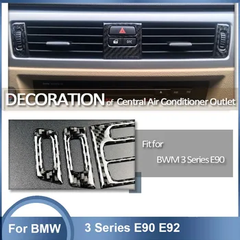 1SET 3D Blizgesys Anglies Pluošto Lipdukai BMW E90 BMW E92 3 Serijos Konsolės Oro Kondicionierius Lizdo Skydelio Apima Priedai