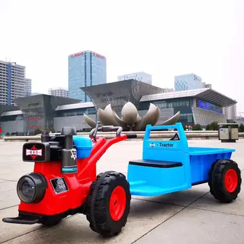 Vaikų paskos Traktoriaus Elektros Žaislas Automobilis gali Sėdėti ant Žmonių, Su Kaušu Dual-drive Vaikams, Kūdikių Automobilio Keturių ratų Negabaritinius