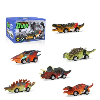 6Pcs/Set Mini Dinozaurų Modelio Automobilių Žaislas Aukštos kokybės Vaikų Dienos Dovana Žaislas Dinozauras Modelio Automobilių Traukti Atgal, Automobilių Dino Žaislas Vaikams