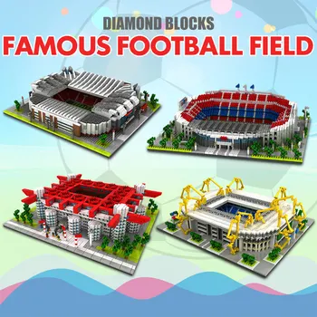 Mini Diamond Plytų Garsaus Architektūros Futbolo Srityje Micro Blokai Žaislų Rinkinys