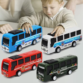 4Pcs/daug Mini Traukti Atgal, Automobilių, Autobusų Modelis Žaislai Vaikams Berniukams Pavasarį Laikrodžio Diecast Transporto priemonių Juokinga Švietimo Žaislas Vaikams Dovanos
