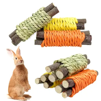Triušis Kramtyti Žaislas Ekologiškų Natūralių Obuolių Medienos Žolės Pet Bunny Triušiai Žaislai Šinšilų Kiaulytes Žiurkėno Apyvokos Reikmenys