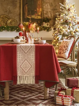Prabangūs nėriniai juoda balta Siuvinėjimo lova Stalo Runner vėliavos audinys padengti virtuvės Kalėdų Vakarėlį staltiesė Vestuvių dekoras