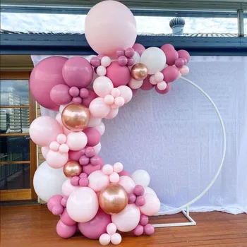 108pcs Persikų Pink Macaron Balionų Girliandą Rinkinys Rose Gold 4D Ballon Princesės Gimtadienio, Vestuvių Nuotakos Dušas Papuošalai