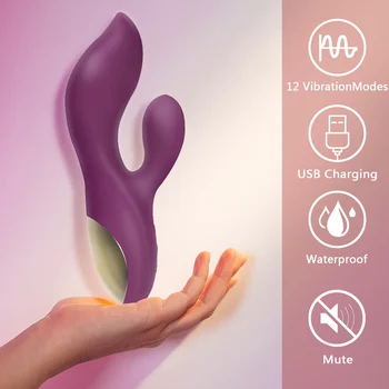 Sekso Žaislas, skirtas Moteriai, 12 Greičiu Klitorio Stimuliatorius G-Spot Rabbit Vibratorius Moterų Masturbator Spenelių Makšties Massager Galingas Dildo