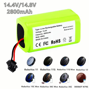 14,4 V 2800mAh Li-ion baterija Cecotec Conga Kompetencijos 950 1092 Ecovacs Deebot DN621 601/605 Eufy RoboVac 35C Panda i7 V710