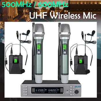 LCZ Audio HP-619 UHF Dual Bevielis Mikrofonas profesionaliojo Scenos Micrófono 2 Kanalų 500MHz / 600MHz Dažnių Kolonėlė