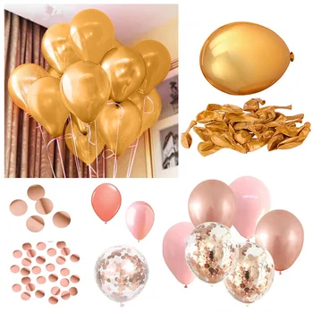 6Pcs/Daug rose gold balionų, konfeti 12inch vyno raudonos latekso balionas vestuvių dekoravimas laimingas gimtadienio prekių balionas