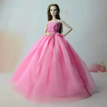 1/6 BJD Doll Komplektai Barbie Lėlės Suknelė, Vestuvės Suknelė Rožinės spalvos Aksesuarų Barbie Drabužių Vaikams 