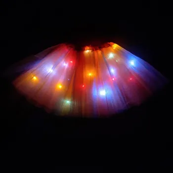 Gradacija Šviesos diodų (LED) Vaikų Drabužių Star Tutu Sijonas Prncess Šalies Tutus Tiulio Pettiskirt Vaikų Baleto Šokių naujųjų metų Kalėdų