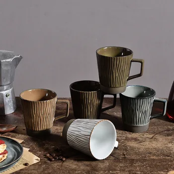 Šiaurės Šalių Keramikos Puodelius Retro Kūrybos Medžio Modelio Puodelis Pora Home Office Vandens Puodelį Kavos Puodeliai