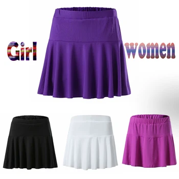 Nauji sportiniai Teniso badmintono Skort sijonas Girl ,moterų teniso sijonas klostuotas pusė ilgio sijonas quick-dry veikia fitneso sijonas