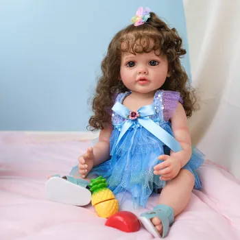 Viso Kūno Silikono Minkštas Baigė Bebe Atgimsta Lėlė Su Burna Saldus Mergina Tikroviška Baby Doll, Vonios Žaislas Anatomiškai Teisingą