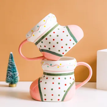 Naujas Kalėdų Kojinės Keramikos Puodelis 650ml Namų Mielas Aukštos Temperatūros Varža Pieno Puodelis Kavos Puodelis papuošalai Kalėdų Dovana