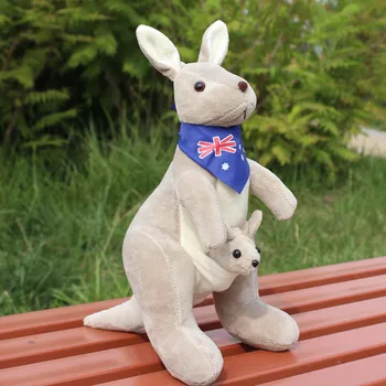 apie 30cm mėlynas šalikas dizaino sidabrinė kengūra pliušinis žaislas lėlės gimtadienio dovana b0462