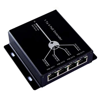 4 Port IEEE802.3Af PoE Extender IP Kameros Pratęsti 120M Perdavimo Atstumas: 10/100Mbps LAN Prievadai, 4 POE Extender