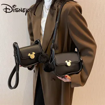 Disney Mickey Maišelį Mergina 2023 Naujas Mados Mažas Kvadratas Maišo Tekstūra Pu Nišą Joker Krepšys Piniginės ir Rankinės