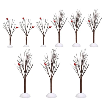 9Pcs Kalėdų Plikos Medžių Šakos Dirbtiniai Medžiai, Žiemą Ekranas Dekoro Medžių Sodo Kalėdų Židinys Pasakų Dekoras