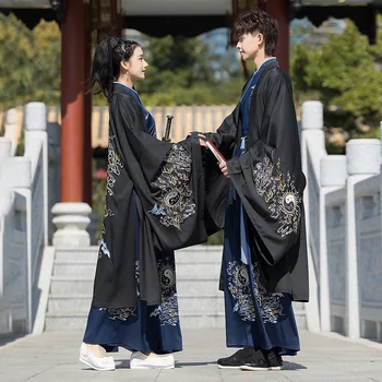 Hanfu Rūbeliai Poroms Tradicinės Kinų Krano Siuvinėjimo Suknelė, Viršuje Japonų Samurajus Šalies Cosplay Kostiumų Komplektus Festivalis