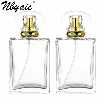 Nbyaic 50pcs Kvepalai sub-išpilstymo 100ML high-end skaidrus butelis kvepalai pakeitimo tuščias butelis aukso purškimo butelis