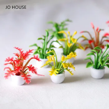 JO NAMAS 1PC Miniatiūriniai Puodą Augalų Modelis, Modeliavimas Gėlių Bonsai 