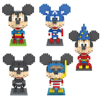 Mickey Mouse Disneilendas pav plytų X marvel super heroes kapitonas amerika Supermenas Naras micro diamond statyti blokus žaislai dovana