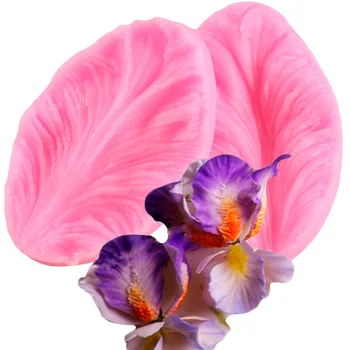 2vnt/Komplektas Orchidėja Žiedlapis Gėlės Silikono Formos Minkštas Tortas Dekoravimo Priemonės Cupcake Topper Saldainiai, Šokoladas Pelėsis 