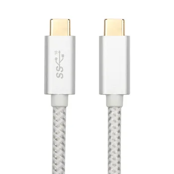 Naujas dvipusis USB3.1 Tipas-C male-to-male duomenų kabelis metaliniu korpusu tinklelio akučių 10Gbps didelės spartos