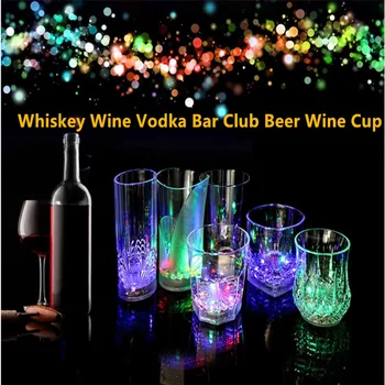 LED Taurės Žėrintis Vyno, Viskio, Alaus Baras, Naktinis Klubas Gėrimų Puodeliai Flash Šviesos Puodelis Šviesos, Vyno Taurės Puodelis Gimtadienio Spalvinga Drinkware