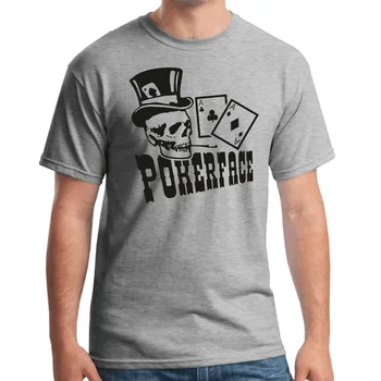 Naujas Mados vyriški trumpomis Rankovėmis Pokerface | Kaukolė | Texas Hold Em Poker | Fun | S-XXXL T-Shirt individualizuotos Atspausdinta Tee Marškinėliai